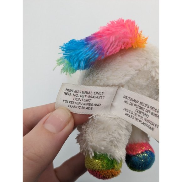 Ty Beanie Boo 2017 White and Rainbow 7" Plush Pixy The Unicorn - Picture 4 of 5